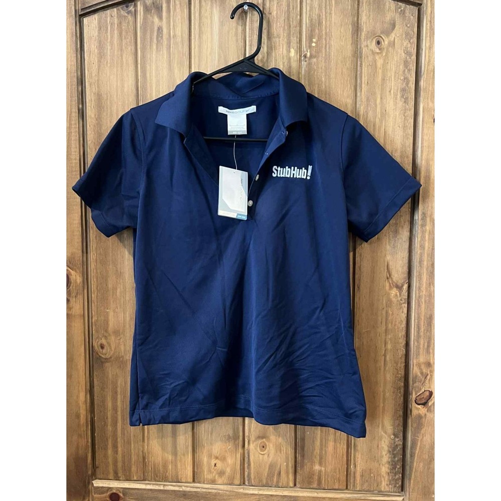 NWT Nike Stub Hub Golf Polo Shirt Womens Medium Navy Blue Classic Short Sleeve